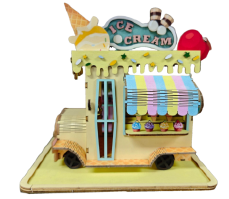 Wooden Puzzle Ice Cream Car