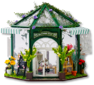 DIY Miniature Dollhouse Greenhouse Cafe
