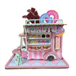 DIY Wooden Puzzle Donut Cart